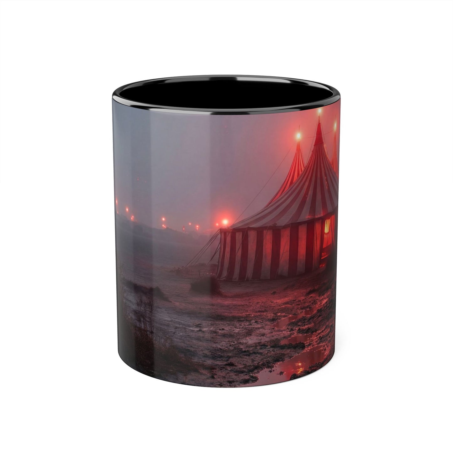 Crimson Circus Tent Accent Mugs, 11oz – Misty Coastside Carnival