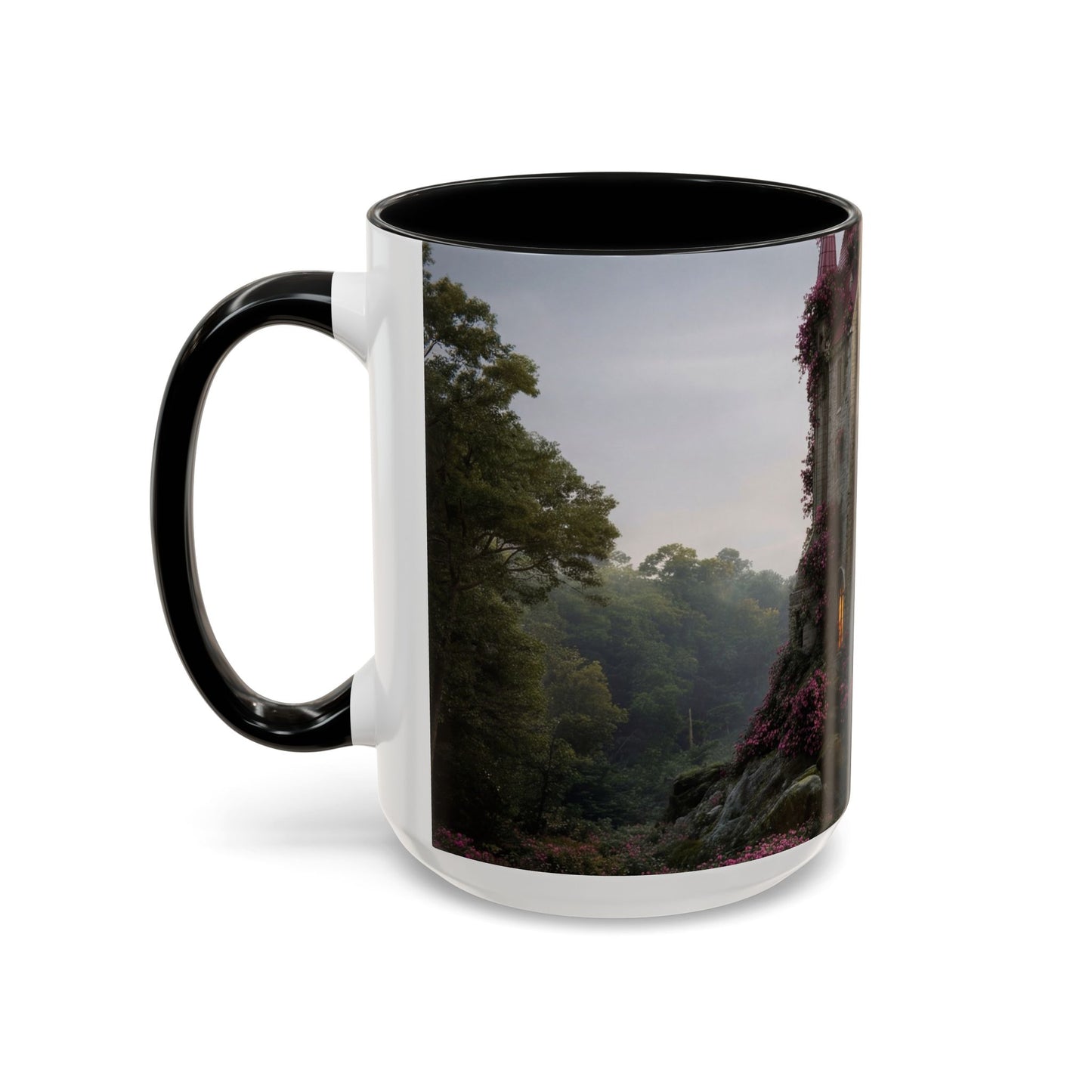 Rose-Clad Castle Accent Coffee Mug (11, 15oz) – Whispers of Twilight Blooms