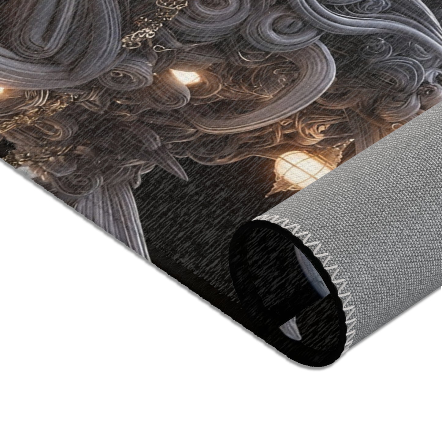 Luminescent Deep-Sea Leviathan Rug – Whispering Lanterns of the Abyss