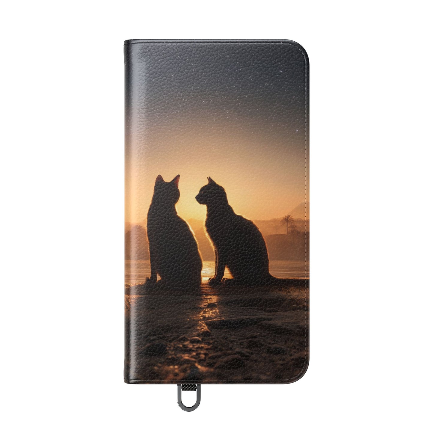 Pharaoh Cats Flip Cases – Starry Nile Guardians on the Bank