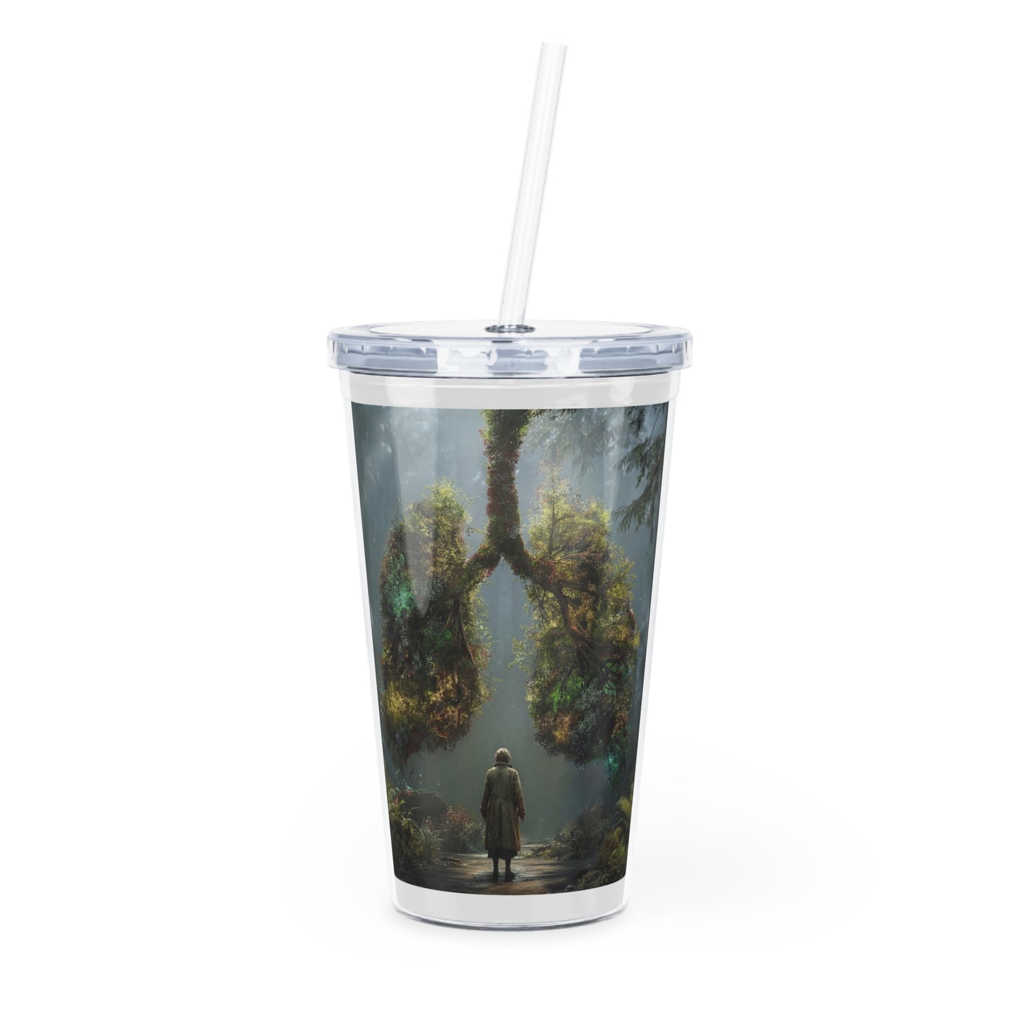 Lungs of the Wild Plastic Tumbler with Straw – Breath of the Ancient Grove