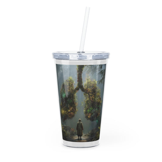 Lungs of the Wild Plastic Tumbler with Straw – Breath of the Ancient Grove