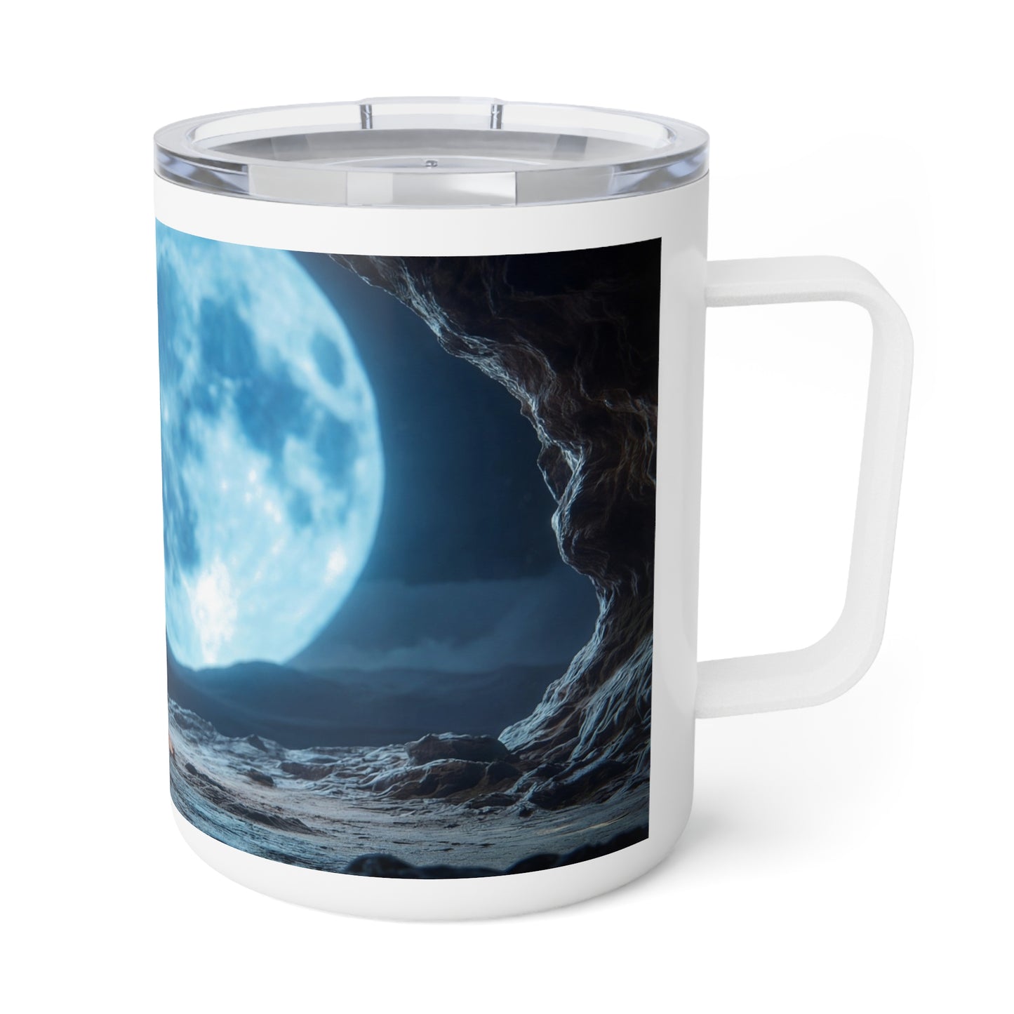 Moonlit Monk Meditation Mug – Serene Blue Glow Night Scene