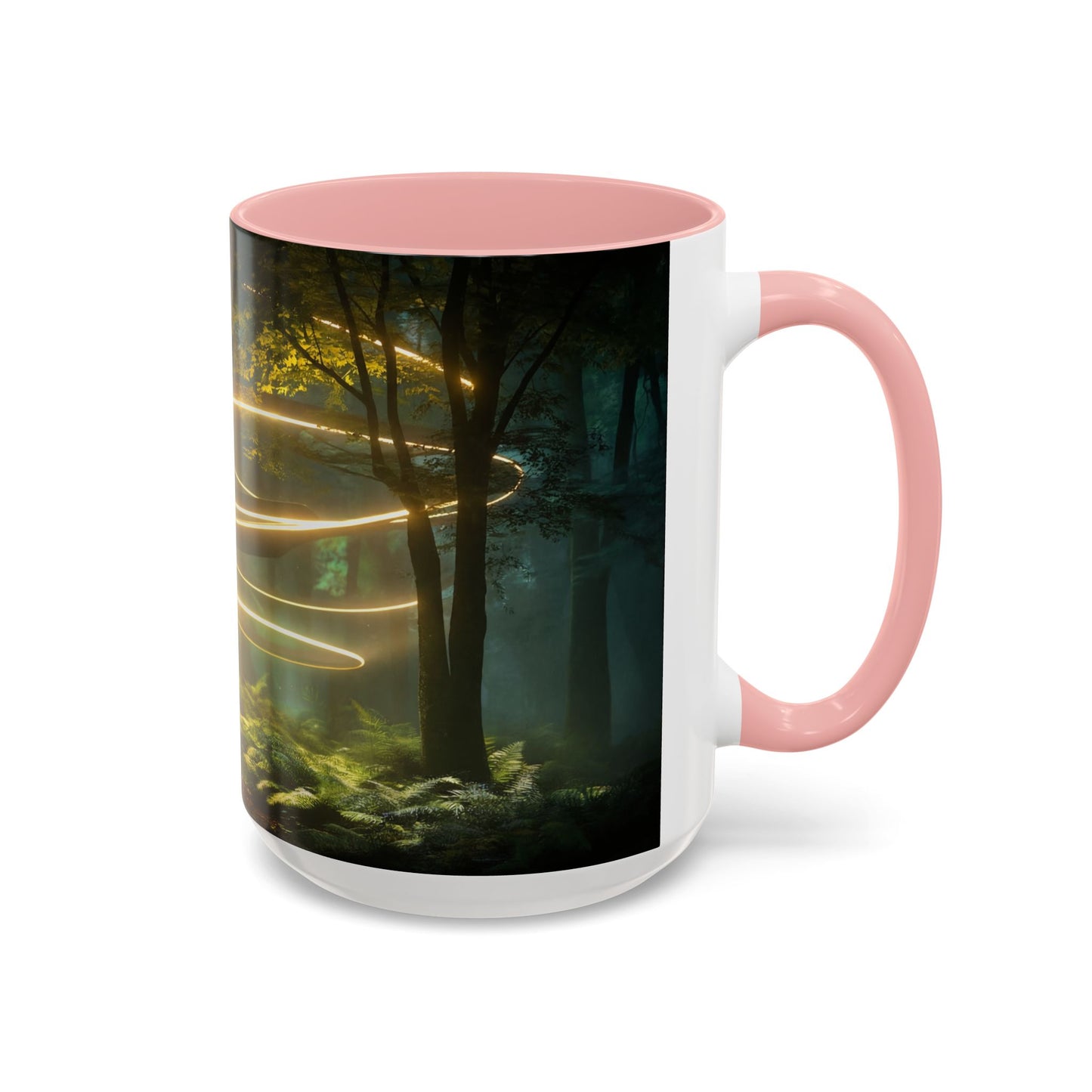 Spiral Light Forest Accent Coffee Mug (11, 15oz) – Ethereal Golden Rings