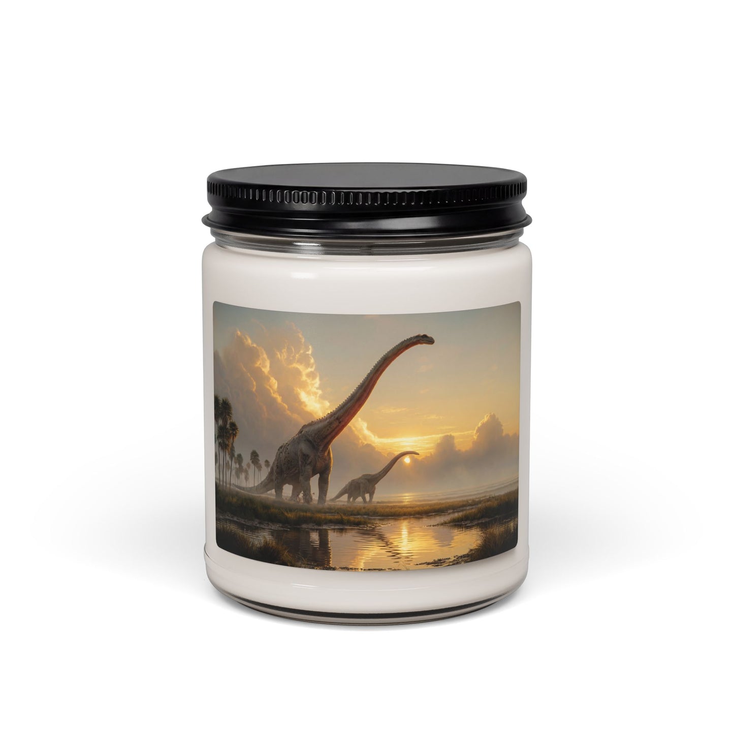 Dinosaur Sunset Scented Soy Candle, 9oz – Amber Mist & Prehistoric Warmth
