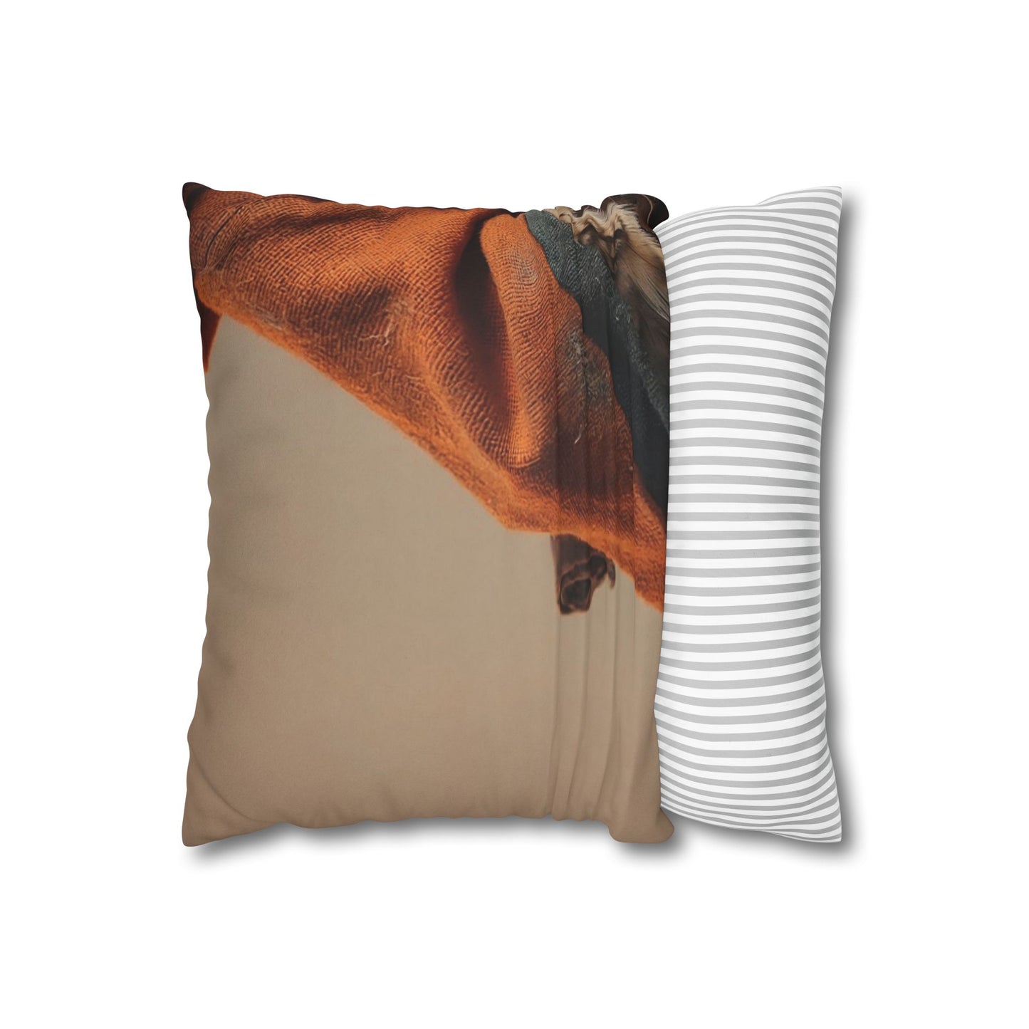 Wise Owl Scholar Faux Suede Square Pillowcase – Rusty Robe and Cross Pendant