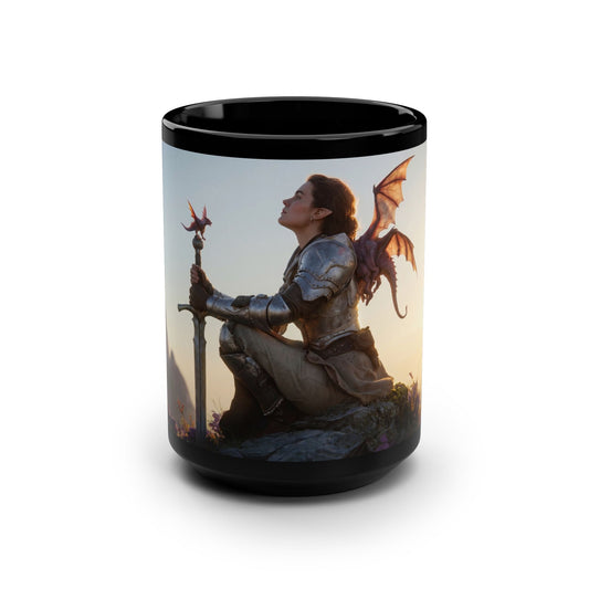 Dragon Knight Mug, 15oz – Twilight Sentinel with Tiny Drake