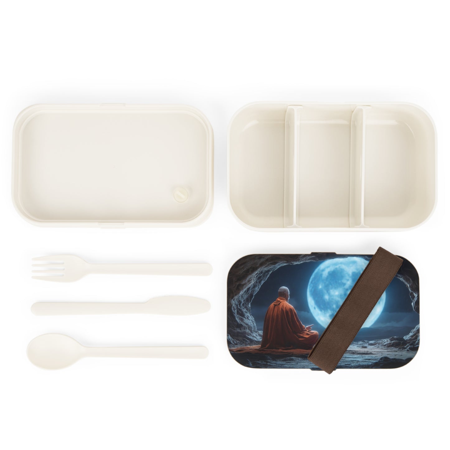Moonlit Monk Bento Lunch Box – Stillness Under a Celestial Dome
