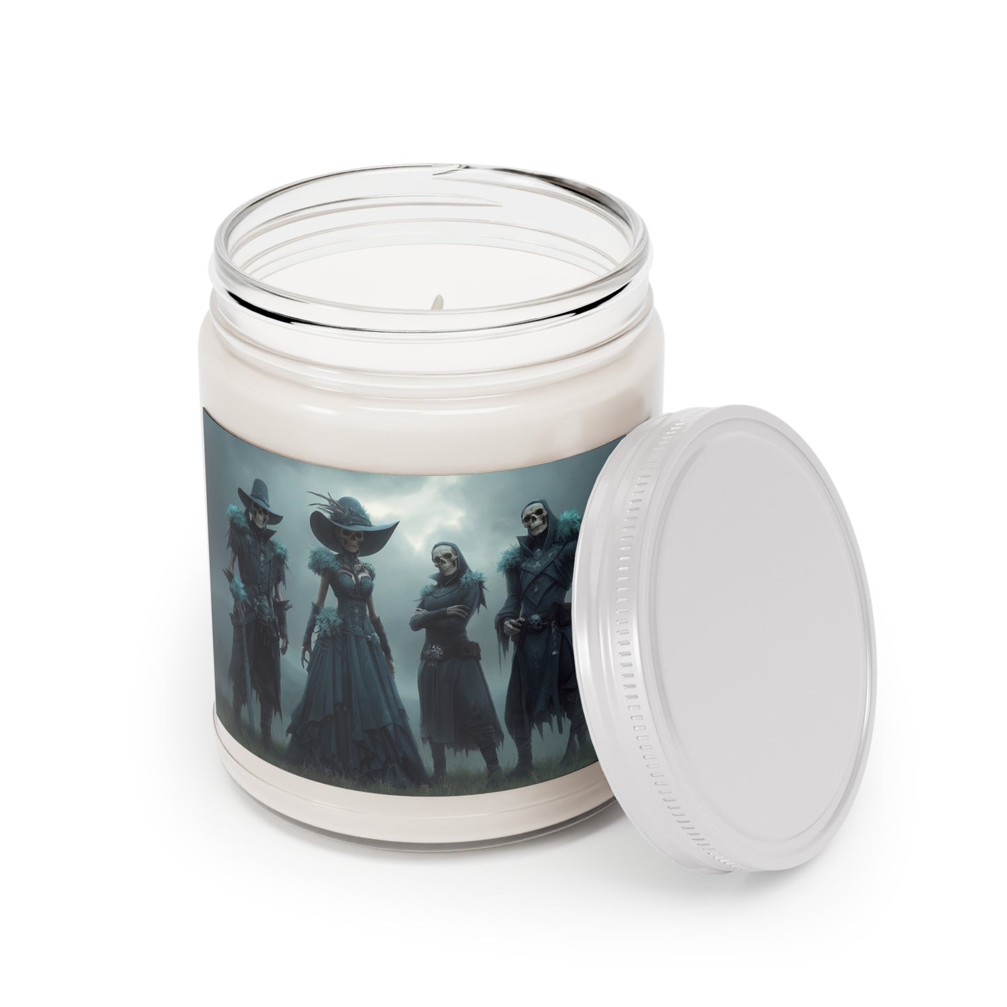 Four Graces of the Veil Scented Soy Candles with White Lid, 9oz – Misty Gothic Elegance