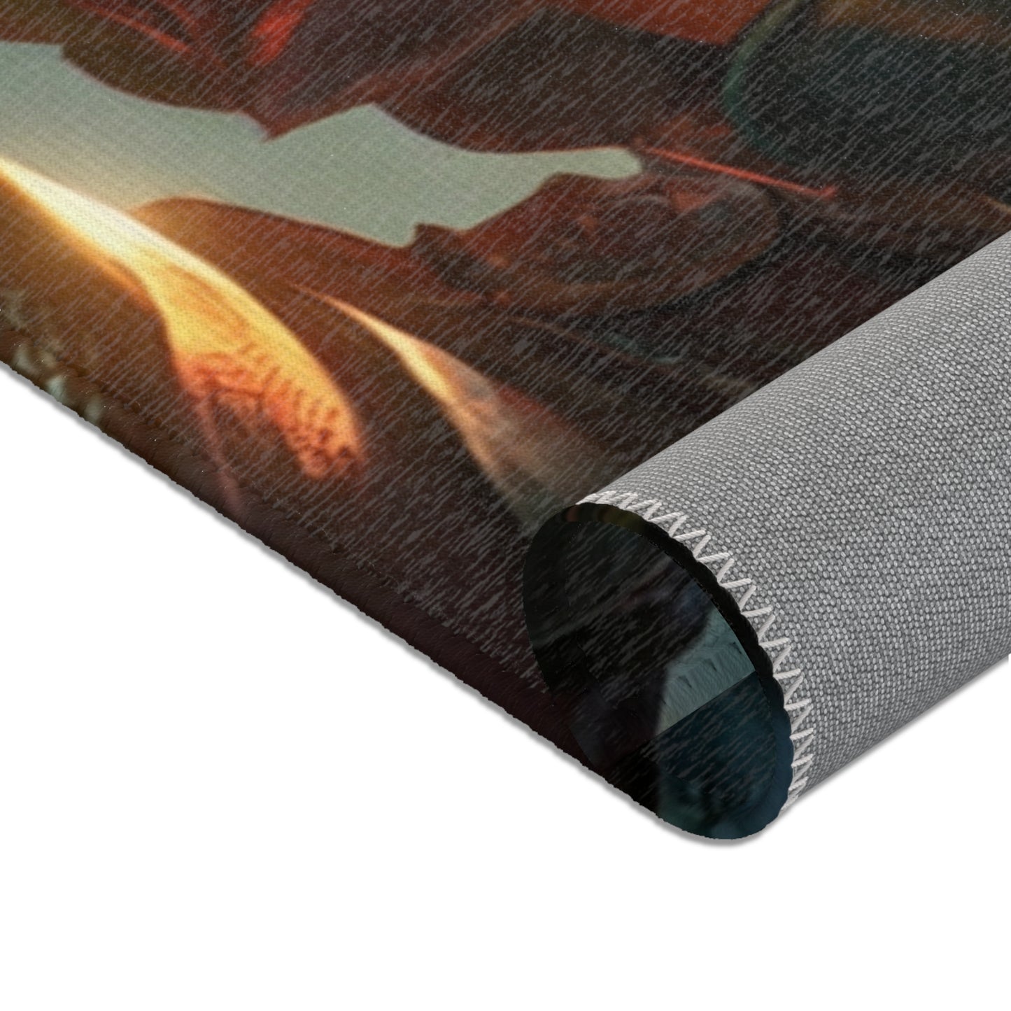 Elf Knight and Dragon Companion Area Rug – Sunlit Crystal Grove Sanctuary