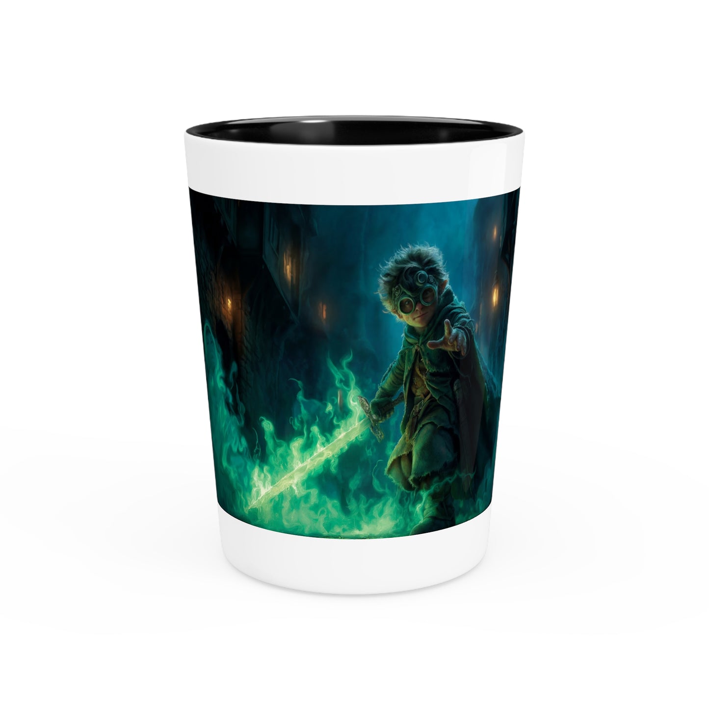 Gnome Sentinel with Green Blade Shot Glass – Cobalt Alley Guardian