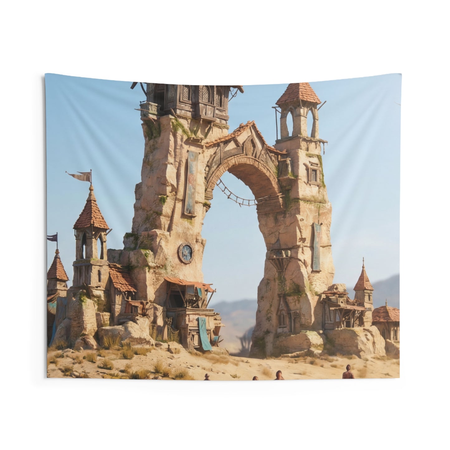 Desert Citadel Wall Tapestry – Sunlit Ruins of a Forgotten Kingdom