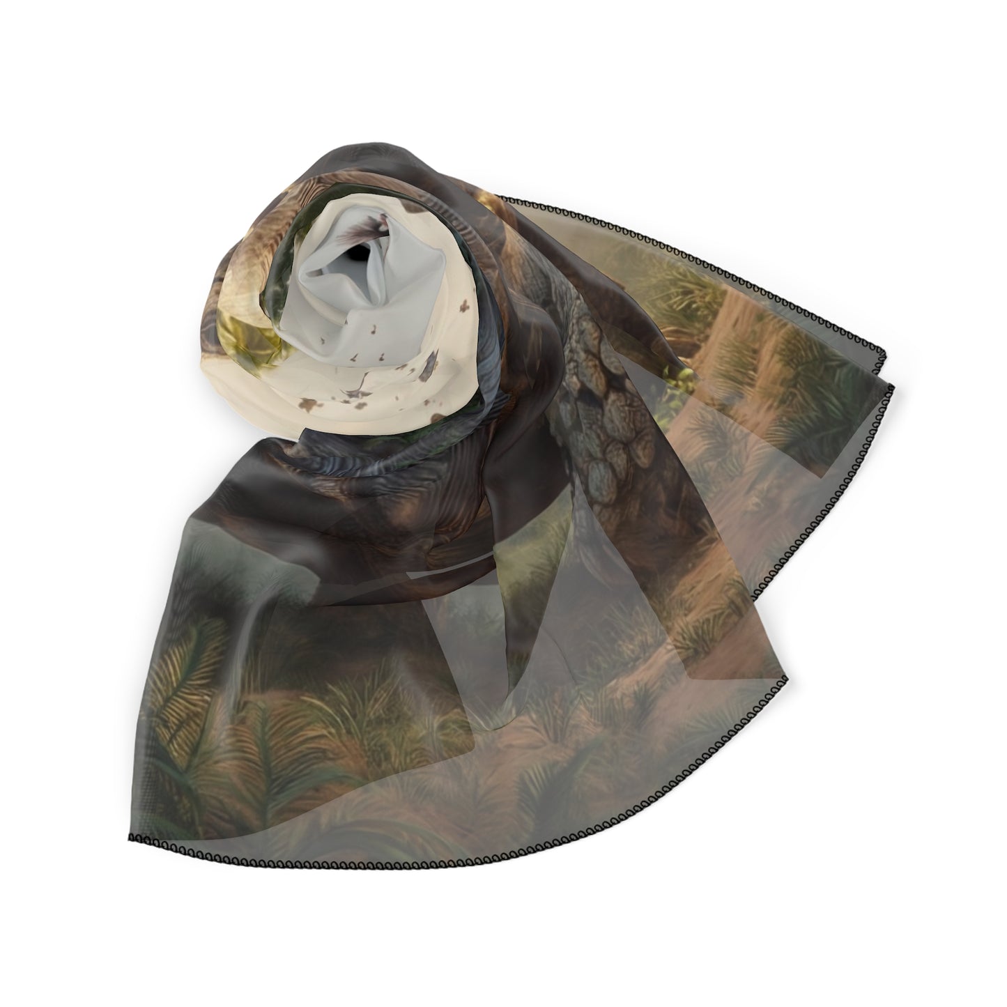 Castle on the Turtle Poly Scarf – Dawn’s Whispering Sanctuary