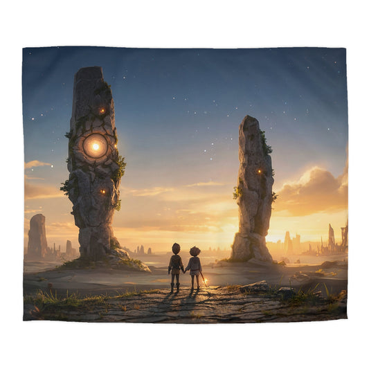 Twin Travelers Microfiber Duvet Cover – Sunset Portal Dreamscape