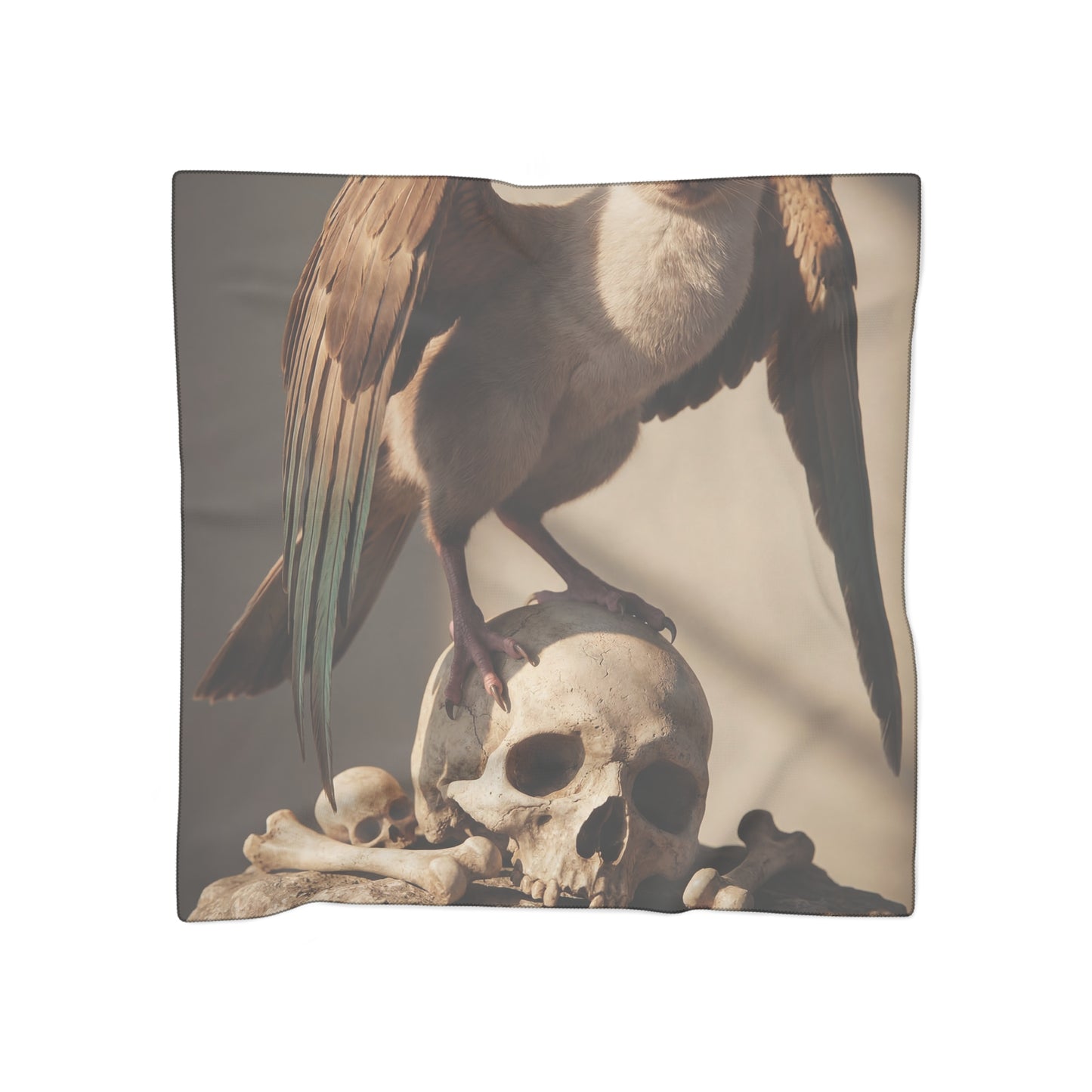 Winged Siamese Sentinel Scarf – Sunlit Bone Throne Dreamscape