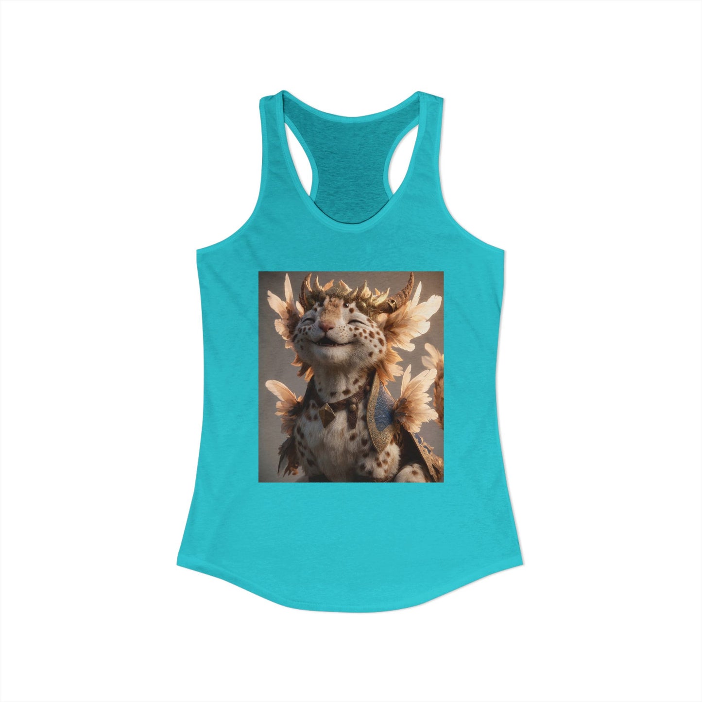 Golden Crowned Panther Women's Ideal Racerback Tank – Joyful Sentinel Portrait