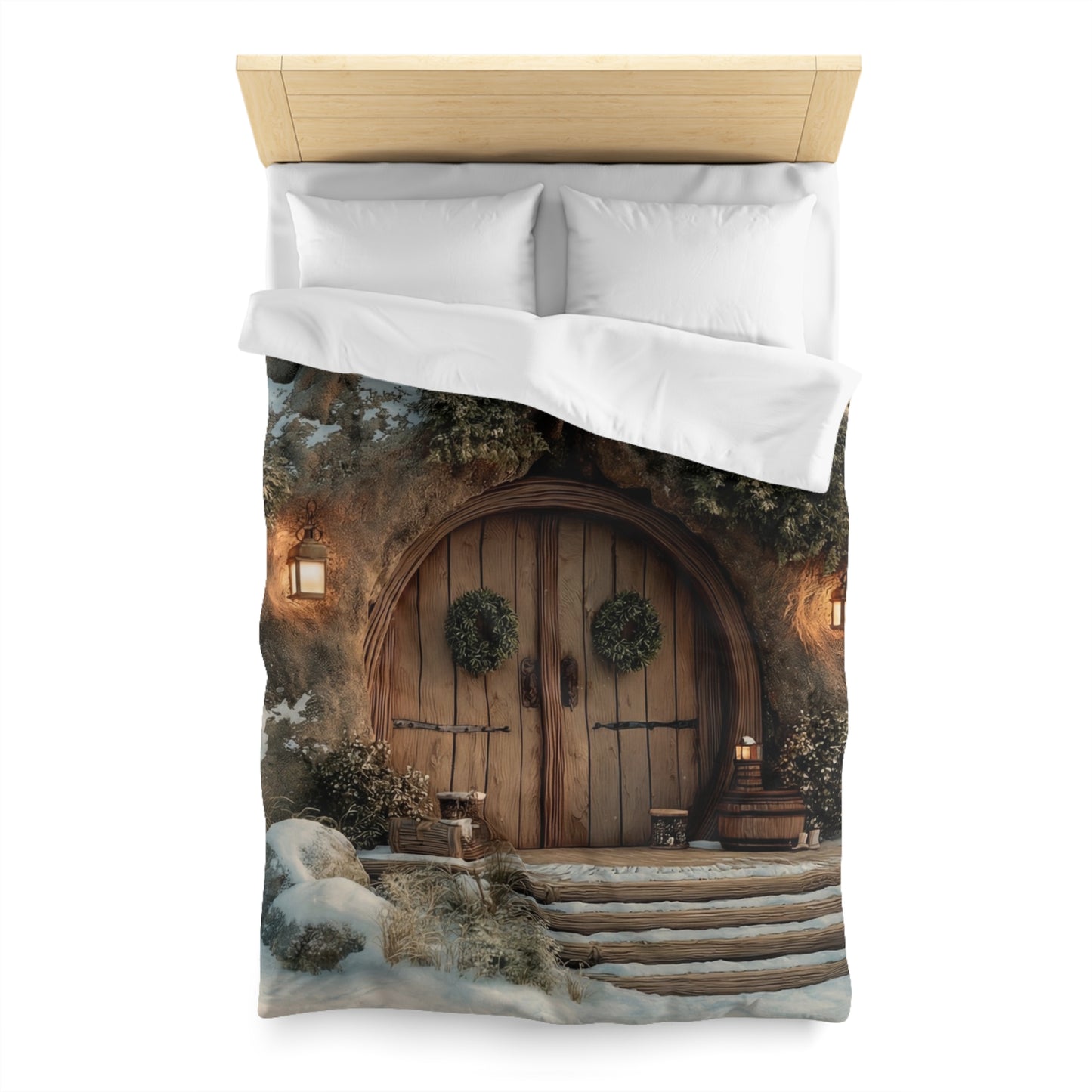 Winter’s Whisper Microfiber Duvet Cover – Cozy Treehouse Sanctuary