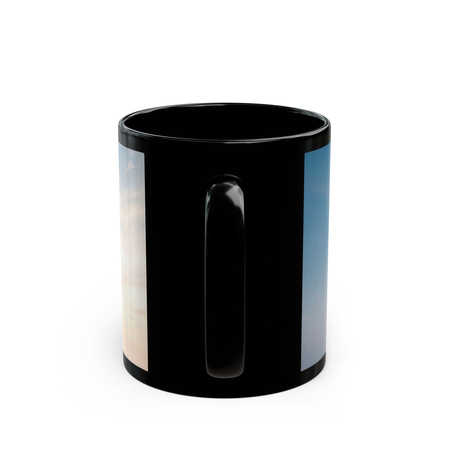 Skyward Steam Tower Black Mug – Dawn’s Industrial Reverie