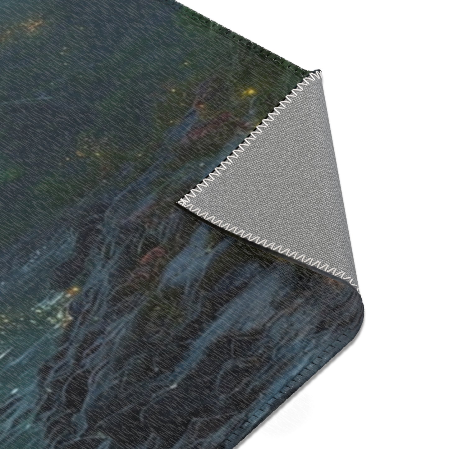 Whispering Forest Stream Rug – Azure Luminescence Dreamscape