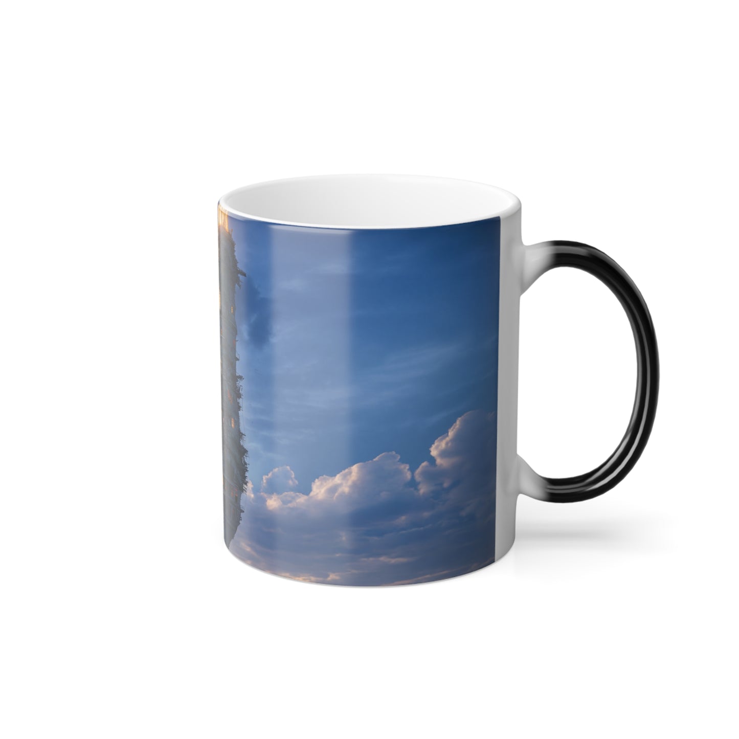 Tilted Lighthouse Color Morphing Mug, 11oz – Twisted Beacon of Twilight