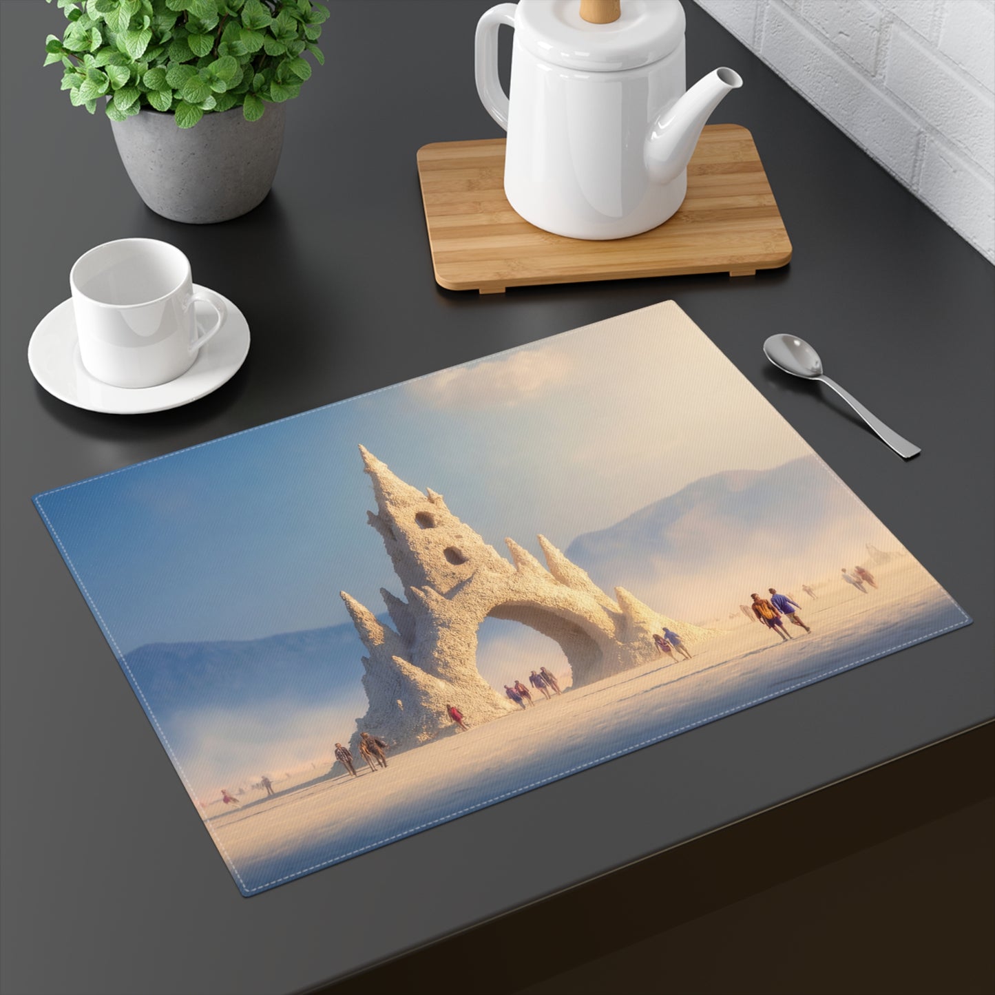 Desert Castle Placemat – Sunlit Sandstone Archway in the Dunes
