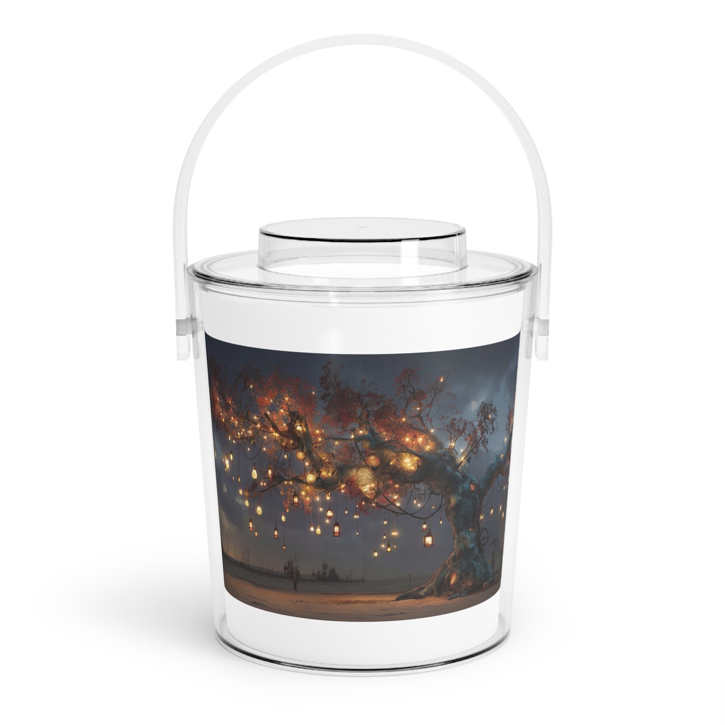 Luminous Wishing Tree Ice Bucket with Tongs – Warmth in a Deserted Night