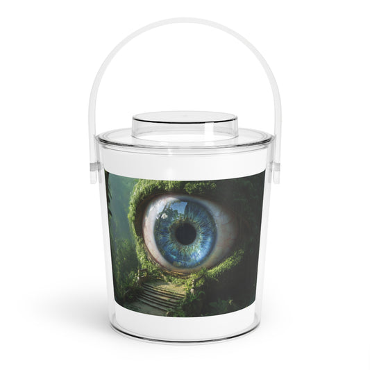 Guardian Forest Eye Ice Bucket with Tongs – Watchful Verdant Sentinel