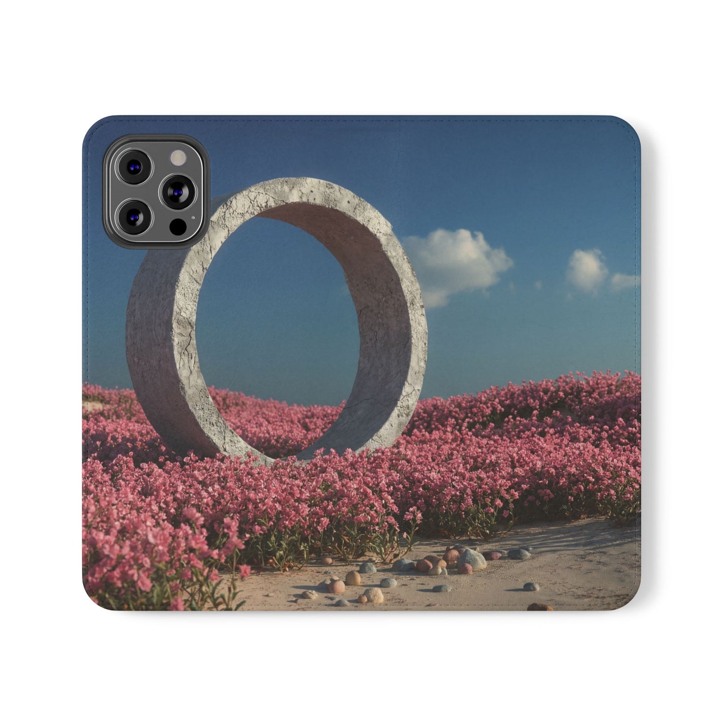 Stone Circle Flip Cases – Pink Flower Field Monument