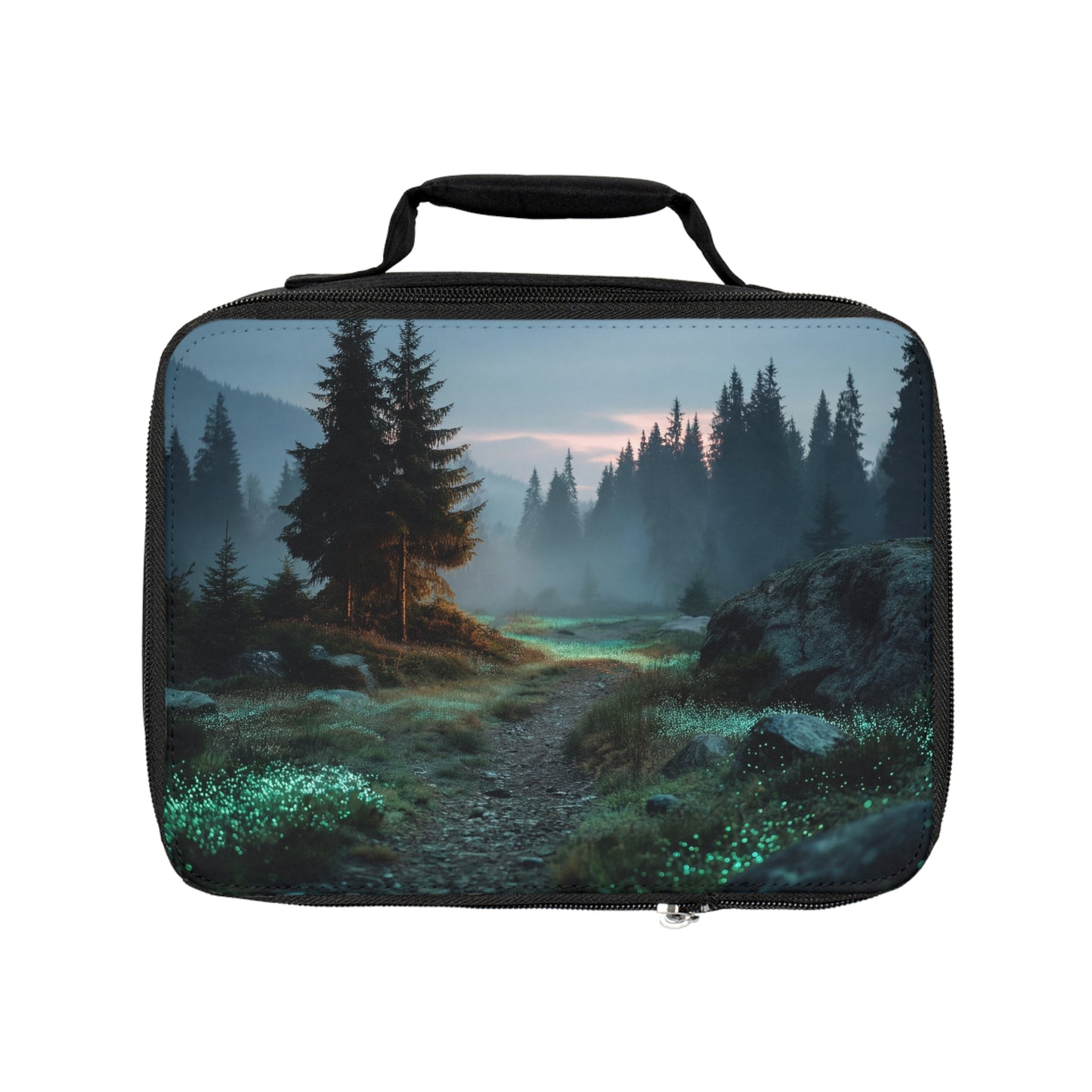 Bioluminescent Forest Path Lunch Bag – Glow-Woven Twilight Wanderer