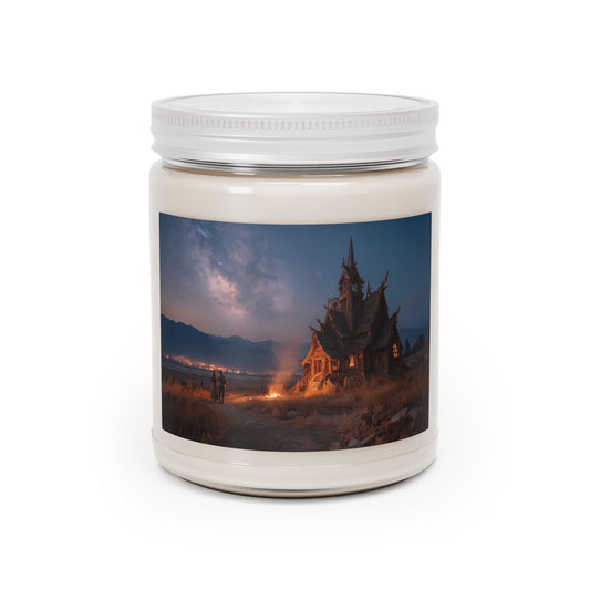 Starlit Chapel Scented Soy Candles with White Lid, 9oz – Whispering Nightscape Sanctuary