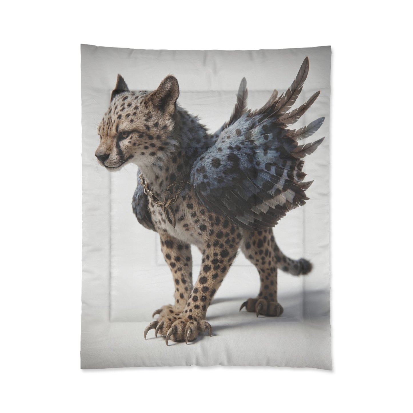 Winged Cheetah Comforter – Graceful Feline with Feathered Wings