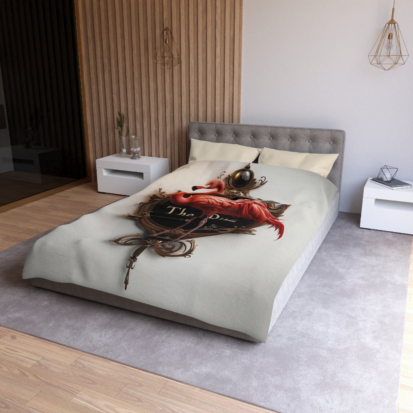 Regal Flamingo Wall Clock – The Ritz Elegance in Warm Gold