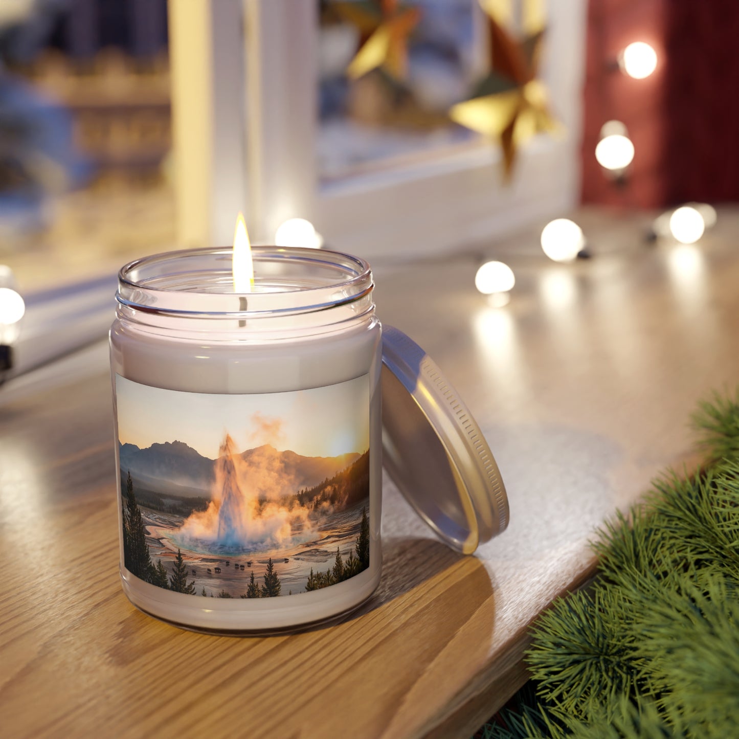 Geyser Peak Scented Soy Candles with White Lid, 9oz – Golden Dawn Eruption