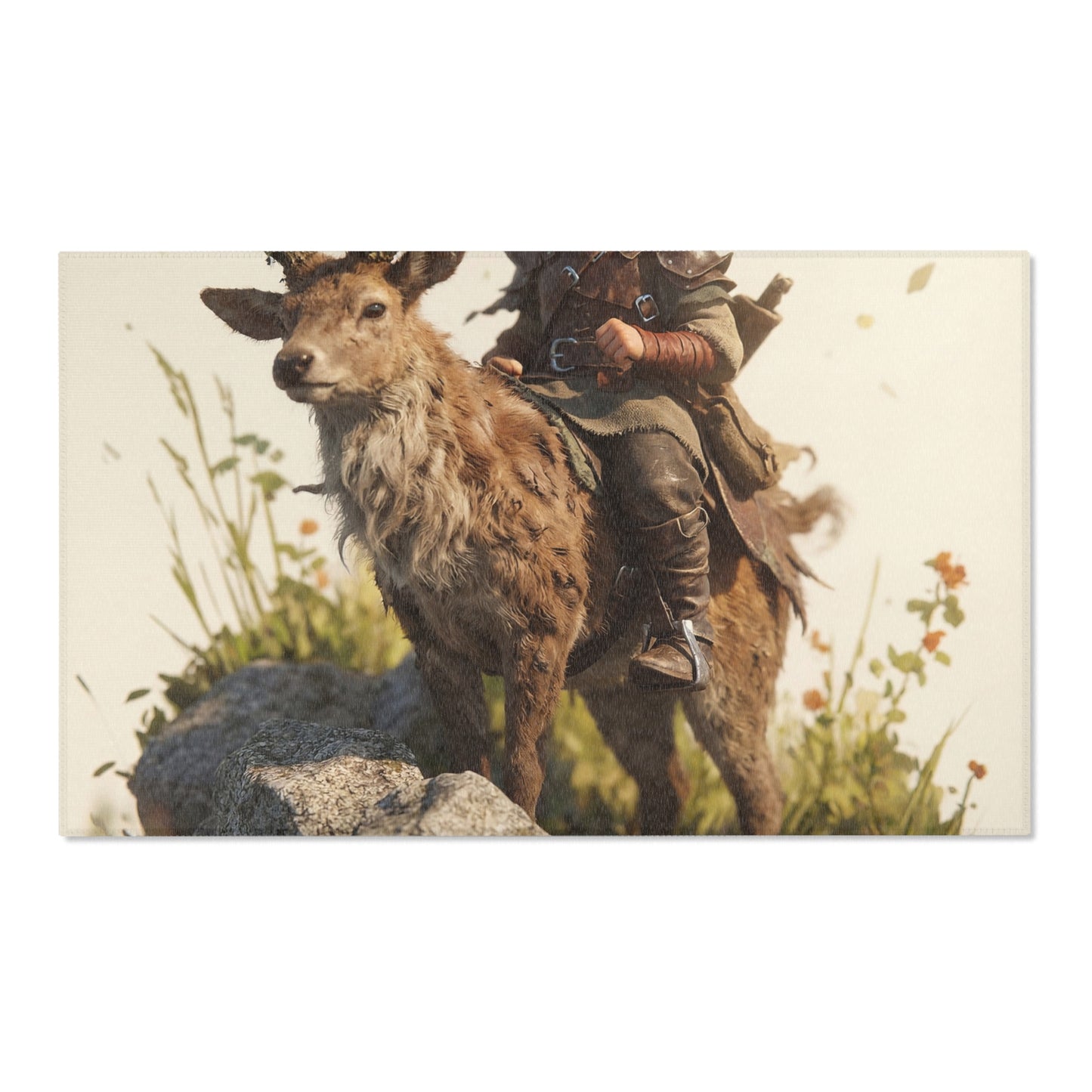 Young Wanderer on Stag Area Rug – Sunset Ridge Companion