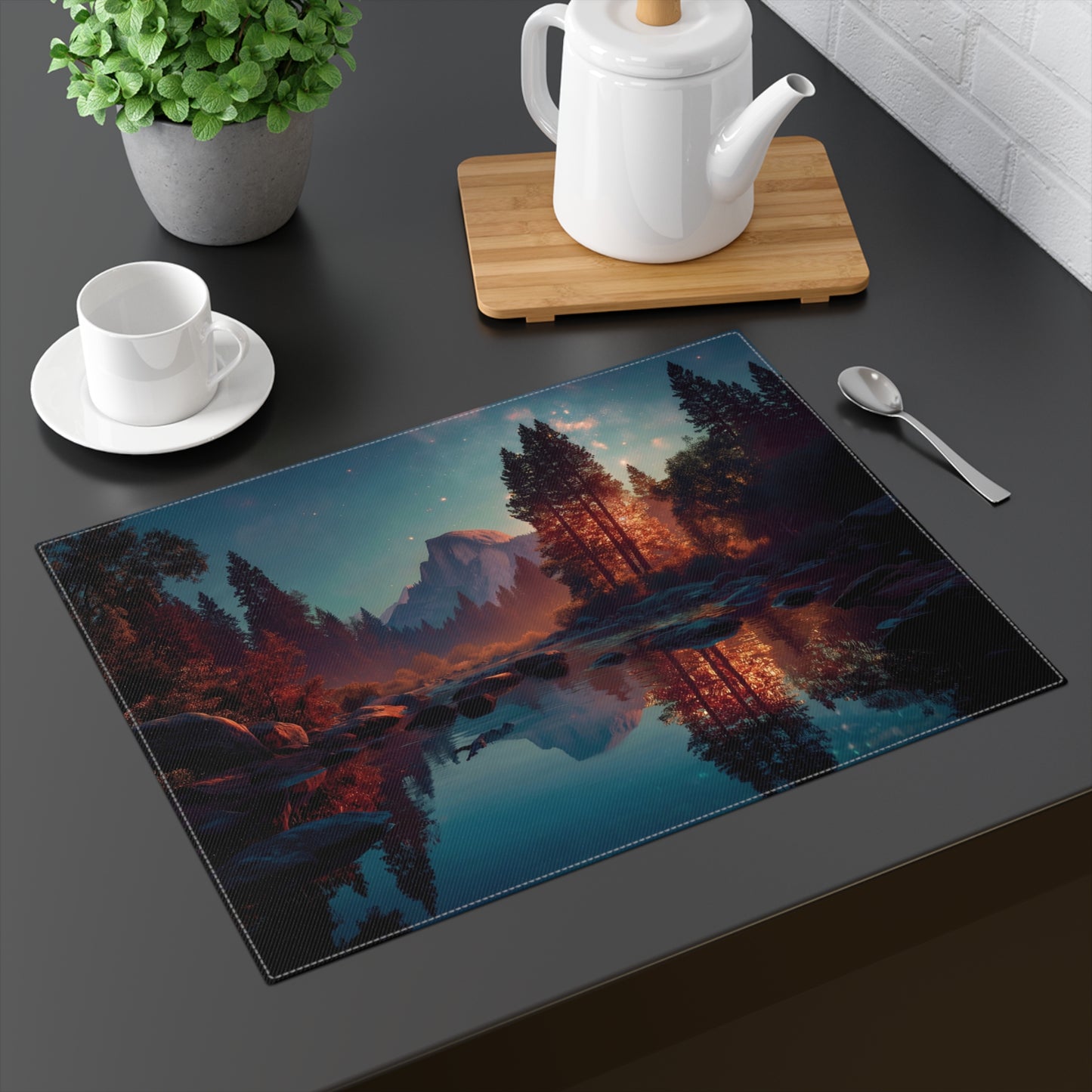 Starlit River Valley Placemat – Half Dome’s Whispering Reflection