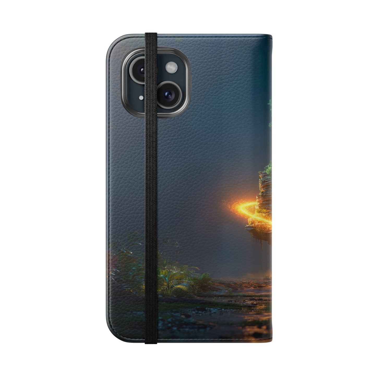 Luminous Floating Island Flip Cases – Amber Twilight Sanctuary
