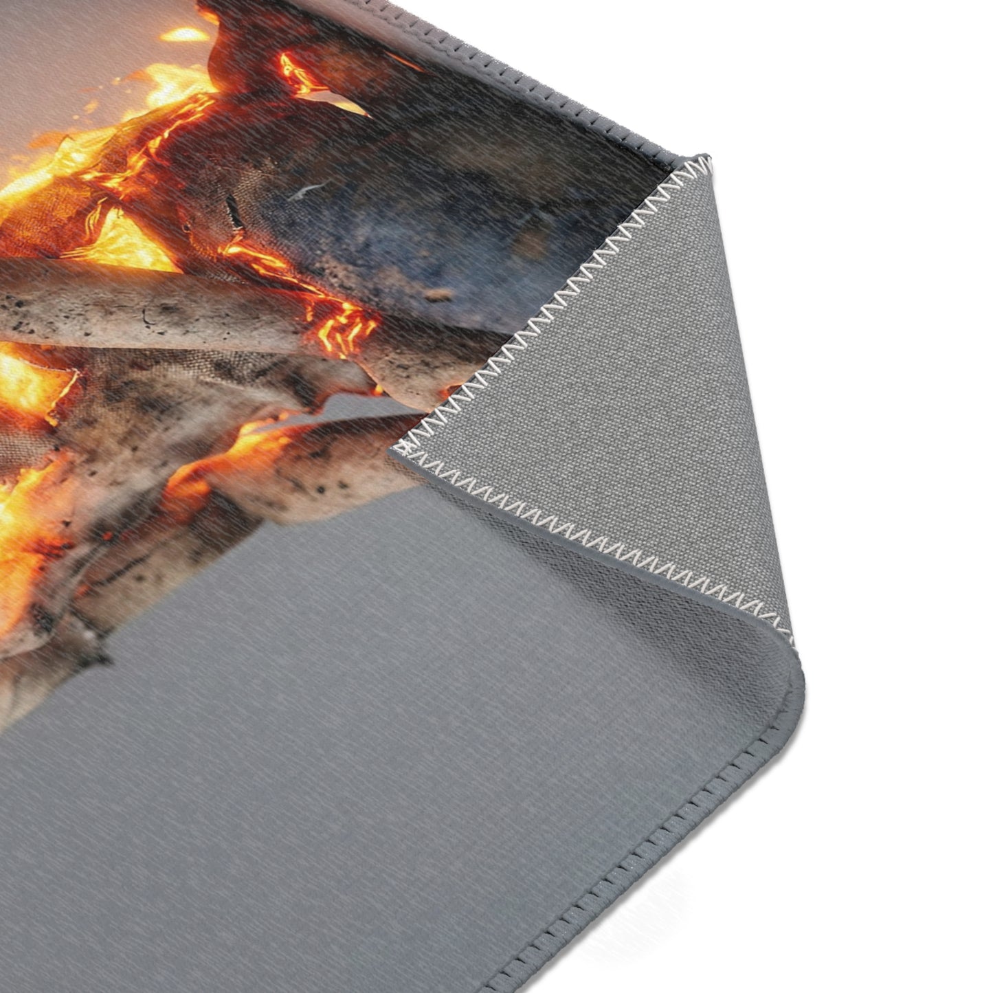 Fiery Awakening Area Rug – Crumpled Paper Soul in Blaze