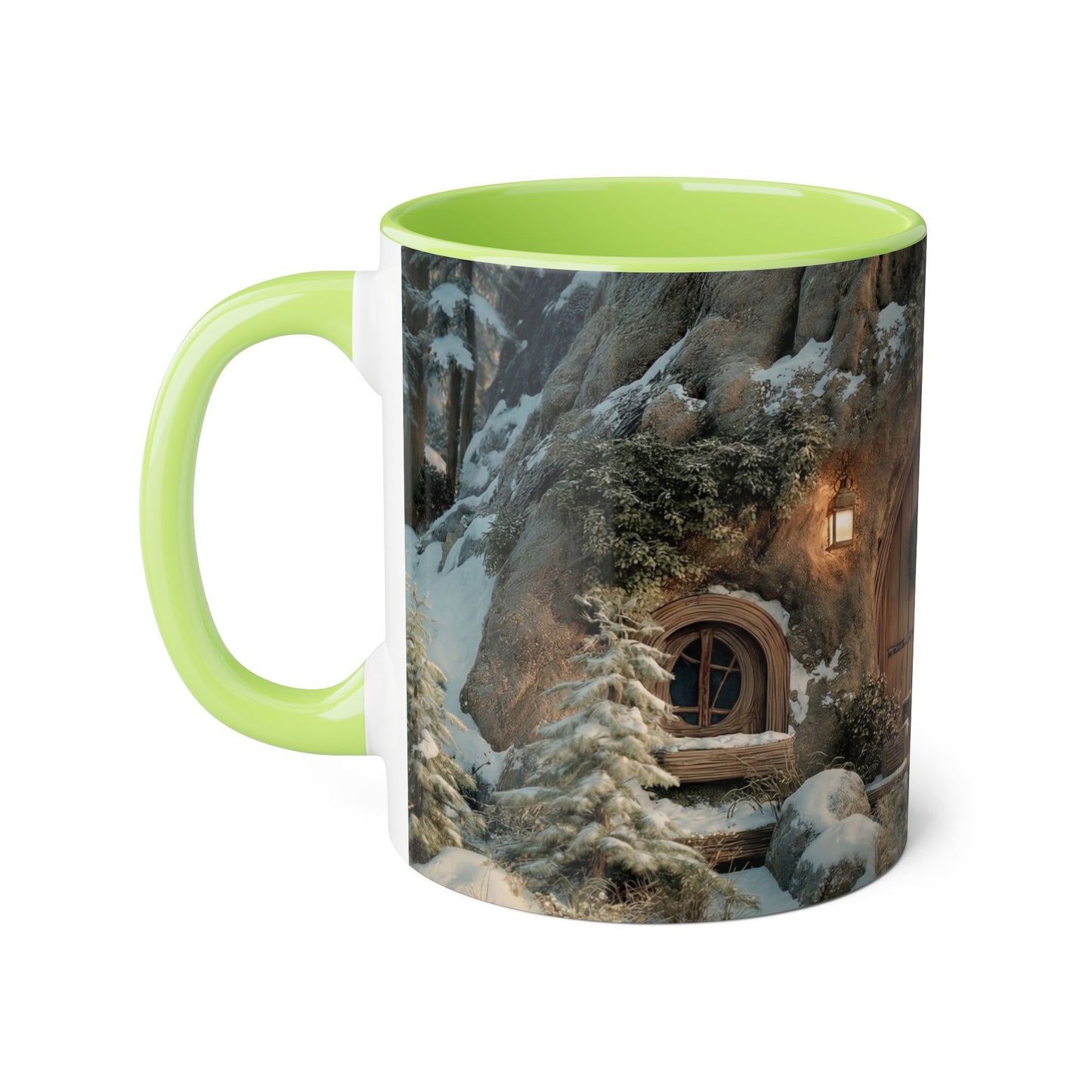 Hobbit Hill Accent Mugs, 11oz – Snow-Kissed Stone Doorway