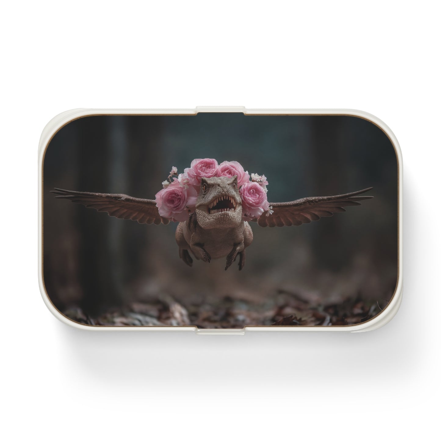 Rose-Crowned Tyrannosaurus Bento Lunch Box – Forest Flight Fantasy