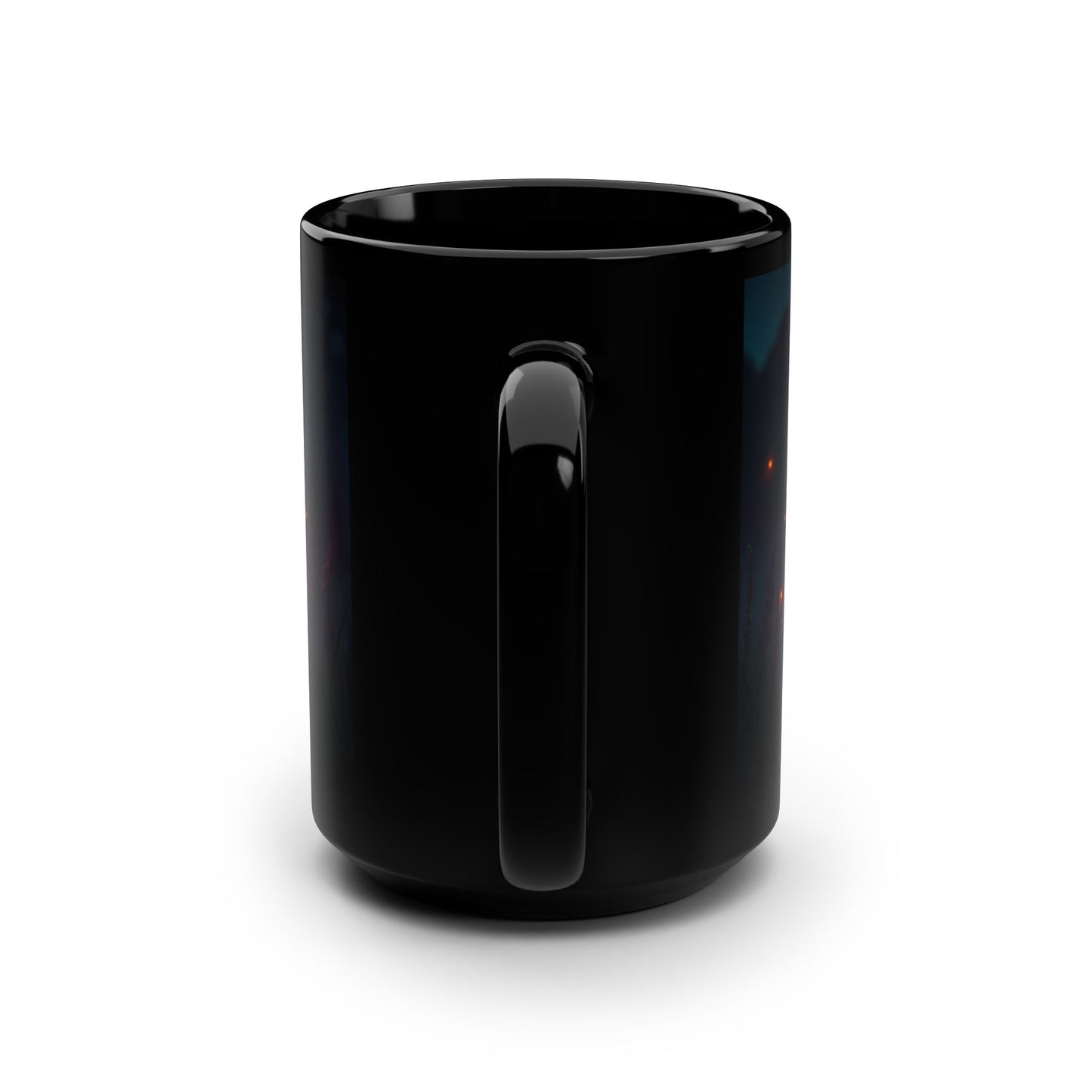 Sparkling Dragonfly Black Mug, 15oz – Golden Wing Twilight Meadow