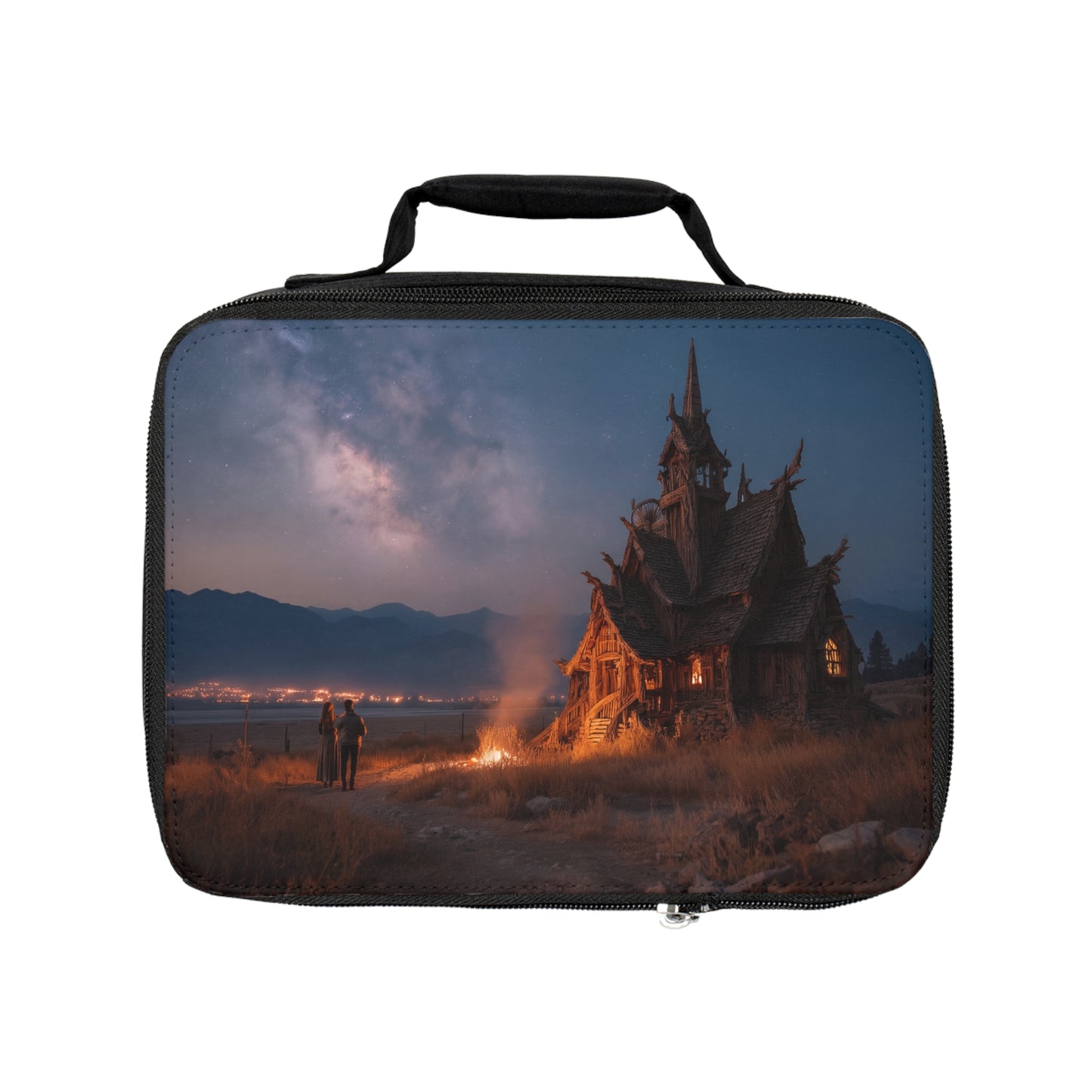 Starlit Chapel Under Milky Way Lunch Bag – Whispers of Twilight