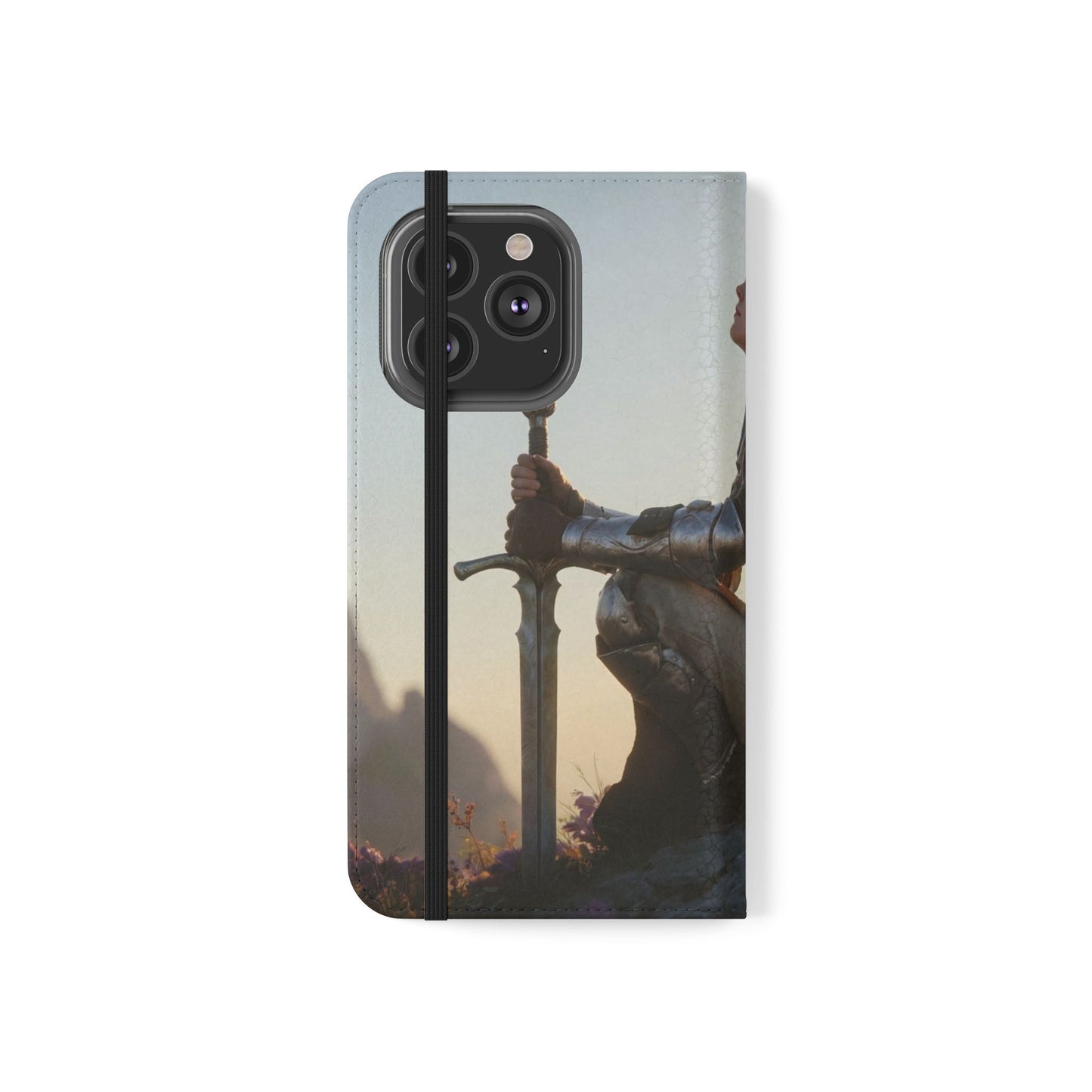Dragon Knight Flip Cases – Sunlit Sentinel with Mini Drake and Sword