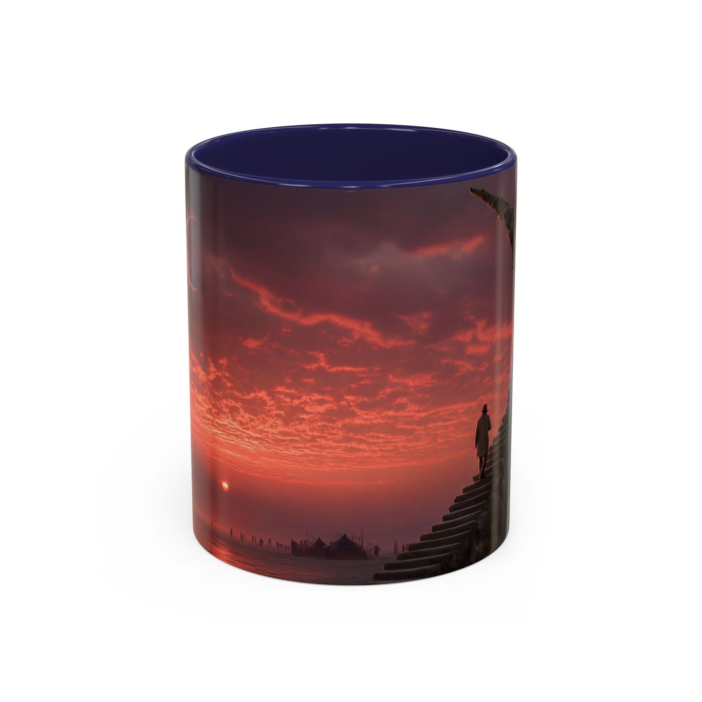 Twilight Stairway Accent Coffee Mug (11, 15oz) – Crimson Moonlit Ascension
