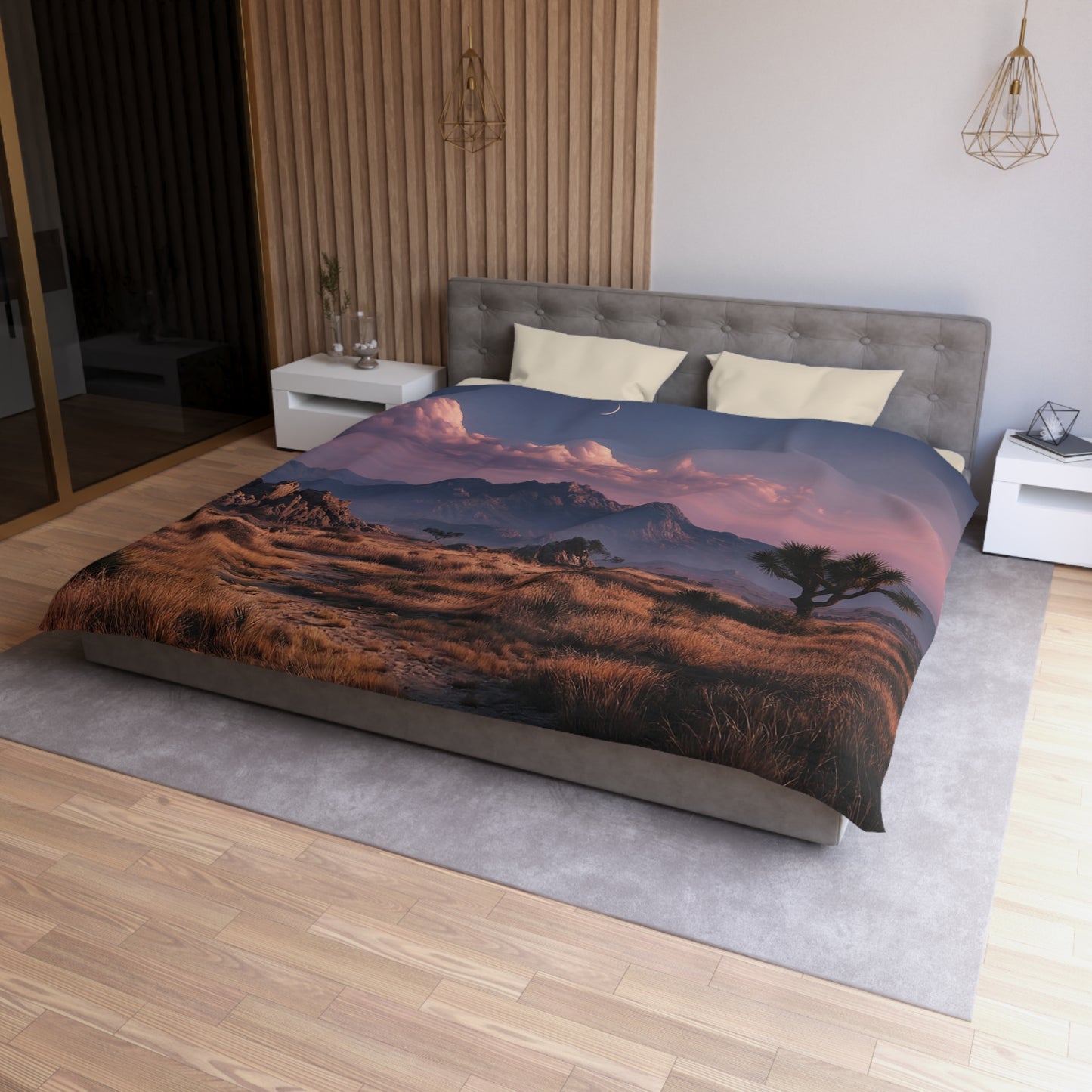 Desert Moonrise Microfiber Duvet Cover – Path to the Pink Peaks