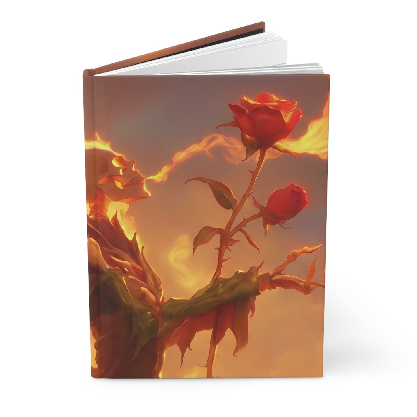 Flame-Skull Rosebearer Hardcover Journal Matte – Ashes to Bloom
