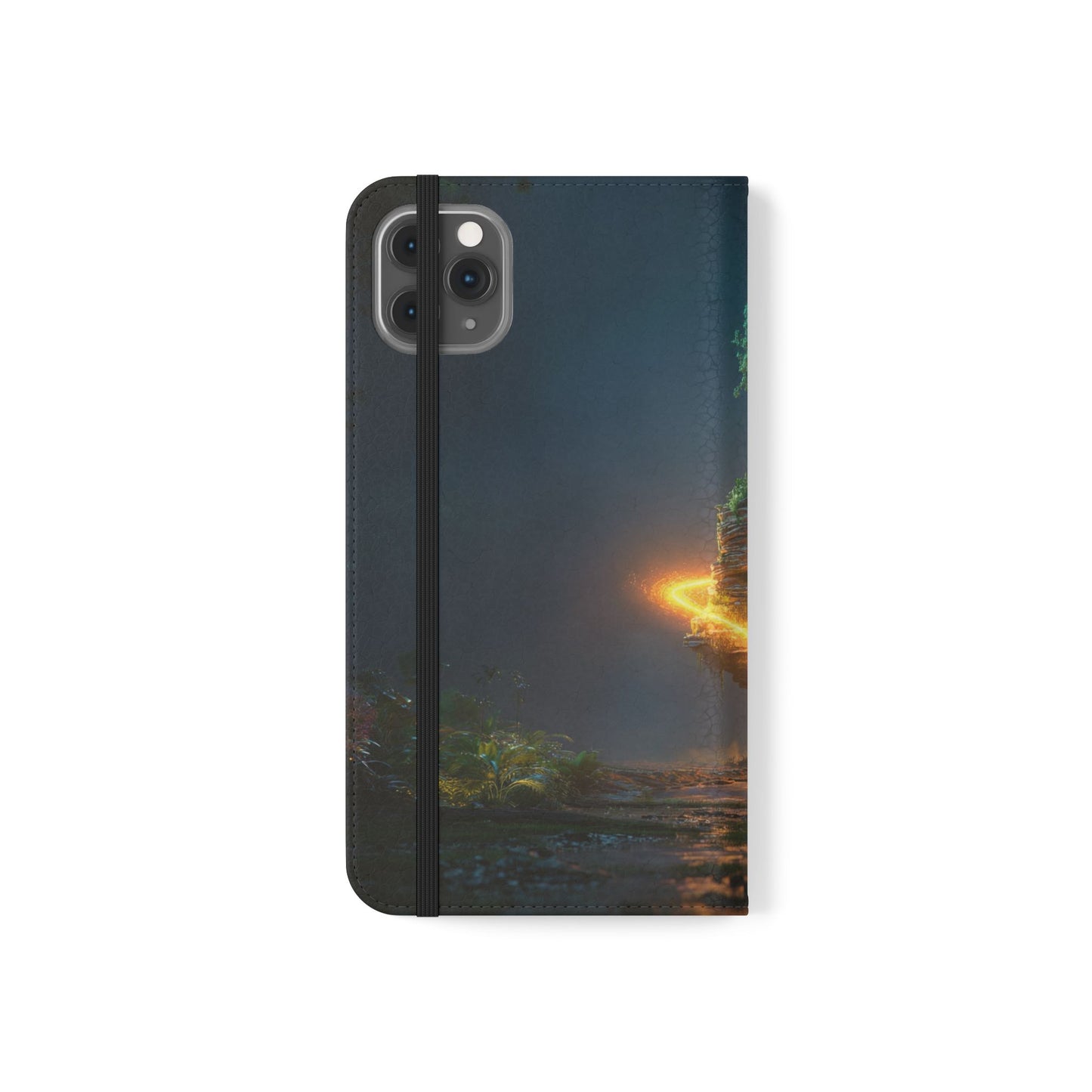 Luminous Floating Island Flip Cases – Amber Twilight Sanctuary