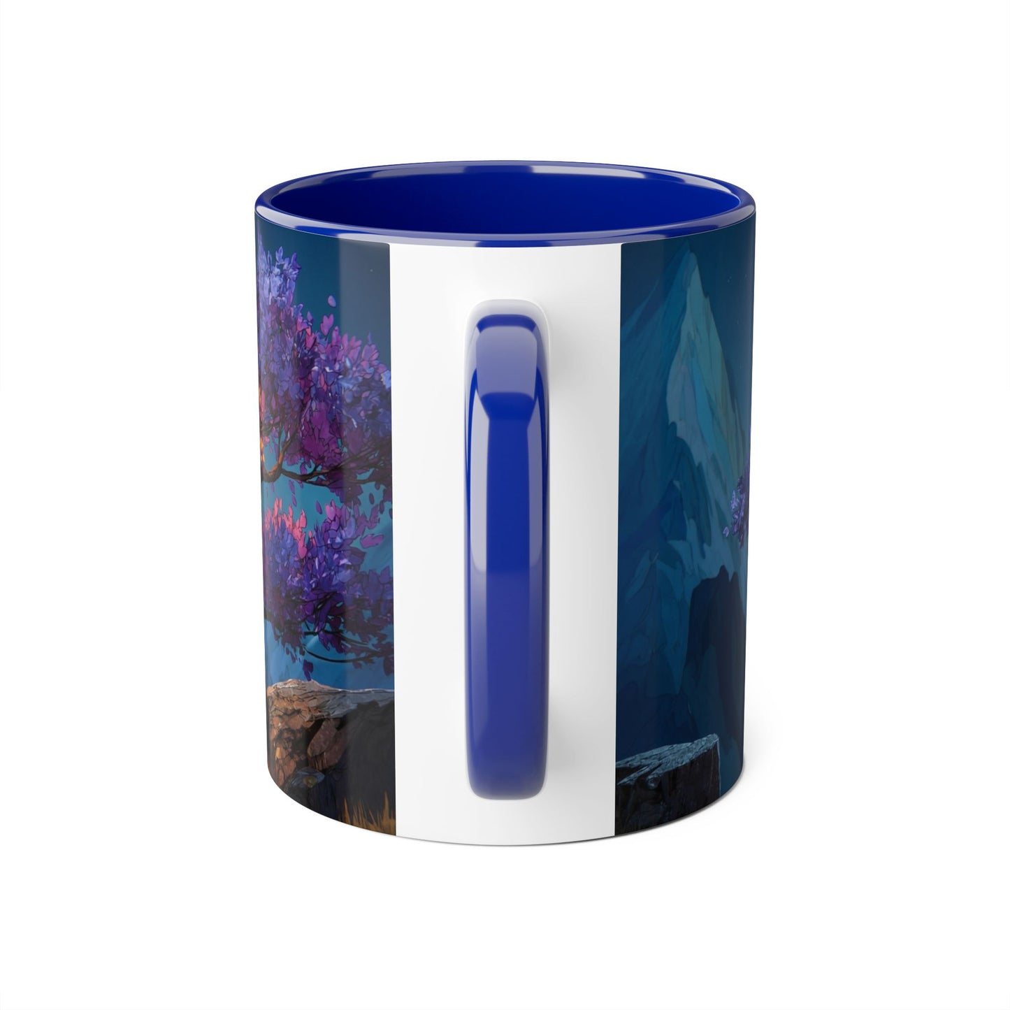 Twilight Bloom Accent Mugs, 11oz – Starlit Canopy & Golden Sunlight