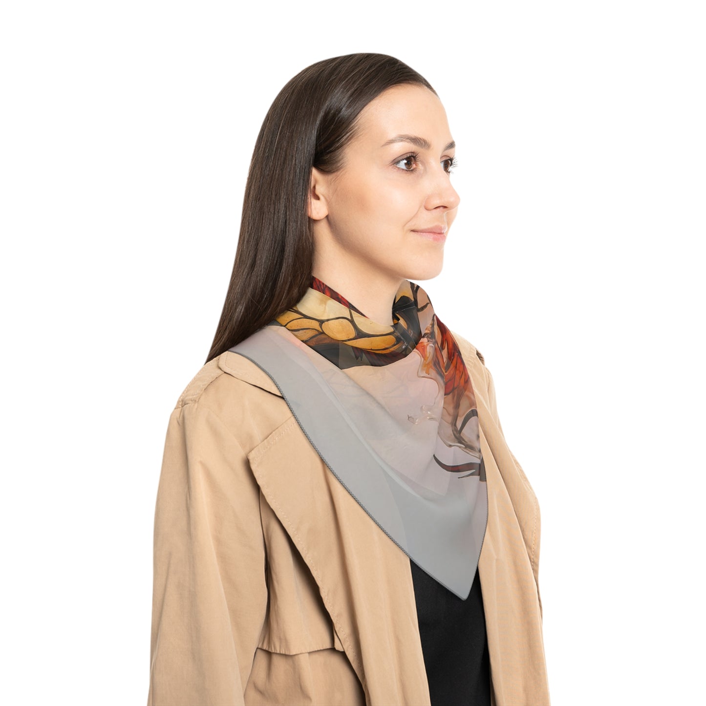 Phoenix Reborn Poly Scarf – Amber Flame Dreamscape