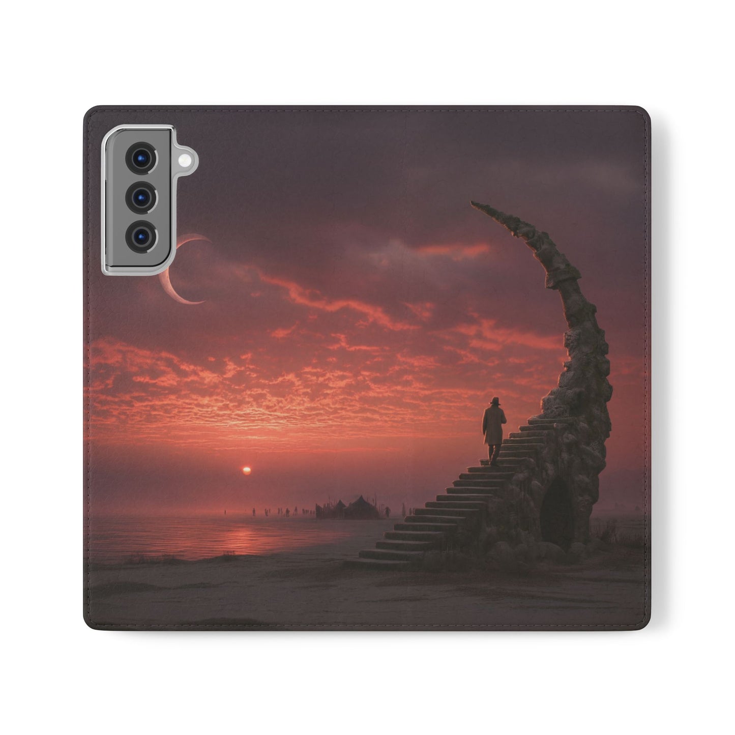 Twilight Sentinel Flip Cases – Moonlit Stairway to the Horizon