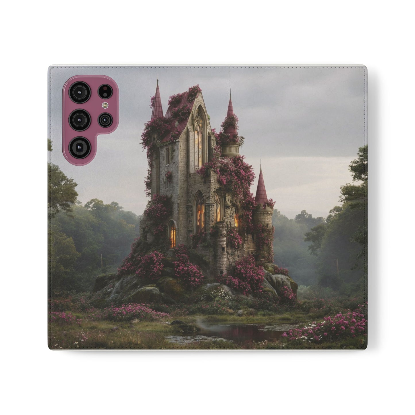 Blossom Spire Flip Cases – Pink Ivy Gothic Castle Cover